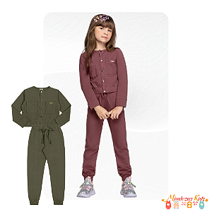 Conjunto de blusa e calça jogger em cotton Angero - BLK24