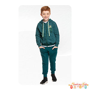 Conjunto de jaqueta e calça em moletom felpado Angerô