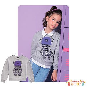 Blusão em moletom sem pelucia Urso Infanti Fashion