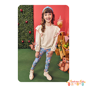 Conjunto de blusão em moletom linho e legging em molecotton Kukiê