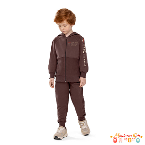 Conjunto de casaco e calça em moletom felpado Angerô