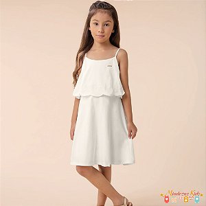 Vestido Alça Fina branco Carinhoso blk23k