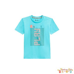 Camiseta em meia malha Infantil Menino Onda Marinha - BLK21