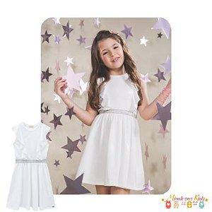 Vestido Babado branco Le Petit Kukie blk23k