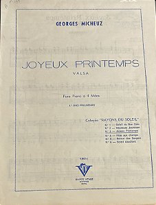 JOYEUX PRINTEMPS (Alegre Primavera) - partitura de piano a 4 mãos - Georges Micheuz