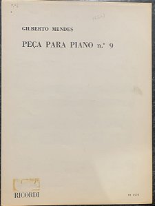 PEÇA PARA PIANO N° 9 - partitura para piano - Gilberto Mendes