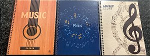 CADERNO DE MÚSICA PAUTADO - ANIMATIVA - Grande - Capa Dura
