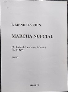 MARCHA NUPCIAL Opus 61 n° 9 - partitura para piano - F. Mendelssohn (Ricordi)