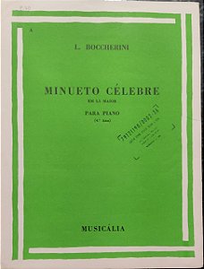 MINUETO CÉLEBRE - partitura para piano - L. Boccherini (Musicália)