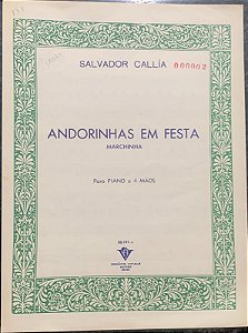ANDORINHAS EM FESTA - partitura para piano a 4 mãos - Salvador Callia
