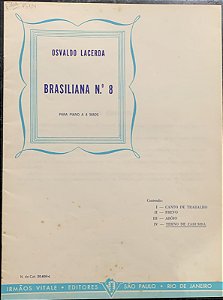 TERNO DE ZABUMBA - Brasiliana n° 8 - partitura para piano a 4 mãos - Osvaldo Lacerda