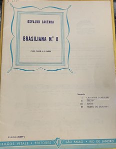 CANTO DE TRABALHO - Brasiliana n° 8 - partitura para piano a 4 mãos - Osvaldo Lacerda