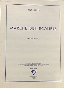 MARCHE DES ECOLIERS - partitura para piano a 4 mãos - Antoine Gilis