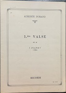 PRIMEIRA VALSA (1.ére valse) opus 83 - partitura para piano a 4 mãos - Auguste Durand