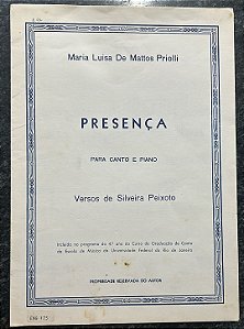 PRESENÇA - partitura para piano e canto - Maria Luisa de Mattos Priolli