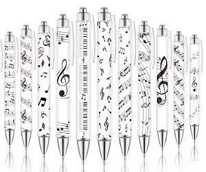 CANETA DE PLÁSTICO com símbolos musicais