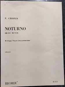 NOTURNO EM DÓ MENOR (N° 8 das Peças desconhecidas) - partitura para piano - Chopin