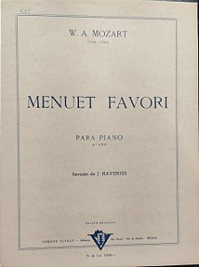 MENUET FAVORI - partitura para piano - Mozart