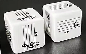 DADOS COM NOTAS MUSICAIS NA PAUTA - O par