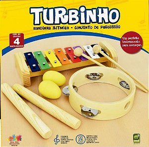 BANDINHA RÍTMICA - Conjunto de percussão - Kit com 4 instrumentos - Turbinho BR-4B