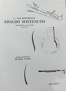 PARTITURA PARA VIOLÃO: ADAGIO SOSTENUTO DA SONATA AO LUAR OPUS 27 N° 2 - BEETHOVEN