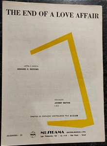 THE END OF A LOVE AFFAIR - partitura para piano, canto e cifras para violão - Edward Redding - Gravação Johnny Mathis