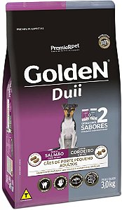 Ração Golden Duii Cães Adultos Pequeno Porte Sabor Salmão e Cordeiro - 3 kg