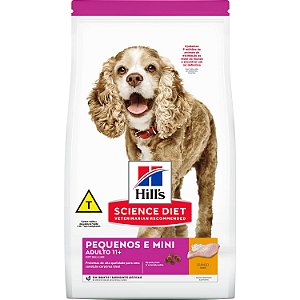 Ração Hill's 11+ Cães Sênior Raças Pequenas e Mini Sabor Frango 2,4kg