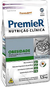 Ração Premier Nutrição Clínica Obesidade Gatos Adultos 1,5kg