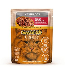 Ração Úmida Special Cat Ultralife Gatos Castrados 85g