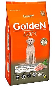 Ração GoldeN Formula Light Cães Adultos Sabor Frango e Arroz 15kg
