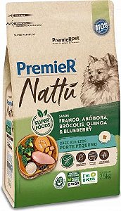 Ração Premier Nattu Cães Adultos de Raças Pequenas Sabor Abóbora