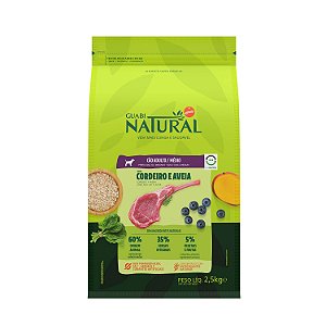 Ração Guabi Natural Cães Adultos de Raças Médias Sabor Cordeiro & Aveia 12kg