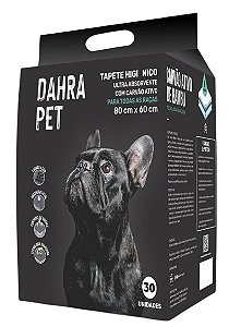 Tapete Higiênico Dahra Pet Carvão Ativado 80x60cm - 30 un