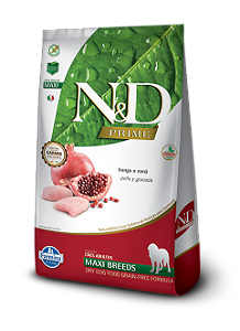 Ração N&D Prime Cães Adultos de Raças Grandes Sabor Frango e Romã