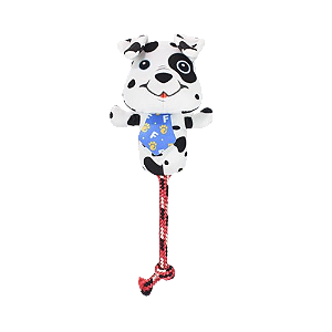 Brinquedo Cão Dalmata Pelúcia com Corda