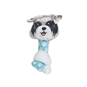 Brinquedo Ossinho Shih Tzu de Pelúcia