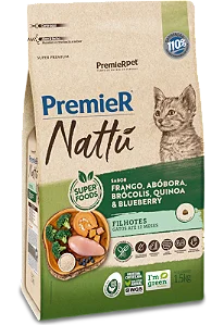 Ração Premier Nattu Gatos Filhotes sabor Abóbora 1,5 kg