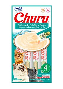 Purê Churu Sabor Frango e Caranguejo para Gatos 56g