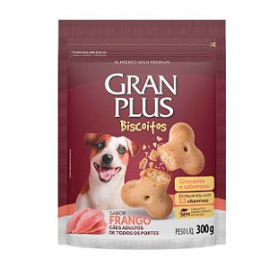 Biscoito GranPlus para Cães Adultos Sabor Frango 300gr