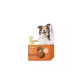 Snack Papaya Pets Uno Sabor Iscas de Frango para Cães 17 g
