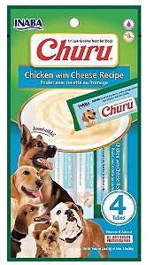 Purê Churu Dog Sabor Frango com Queijo para Cães 56 g