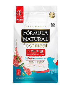 Ração Fórmula Natural Fresh Meat Sensitive para Cães Adultos de Mini e Pequeno Porte Sabor Cordeiro, Mandioca e Aloe e Vera 7kg