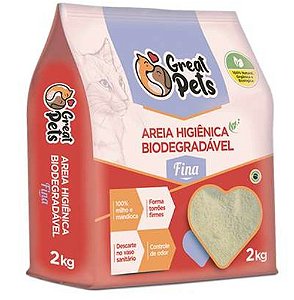 Areia Higiênica Biodegradável Great Pets Fina