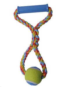 Brinquedo Puxa Bola de Tenis Para Cães