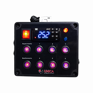 Painel Controlador Coel Com 8 Tomadas E 8 Botões + Timer