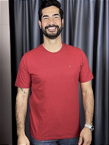 CAMISETA MESCLA BÁSICA VERMELHA/PRETA