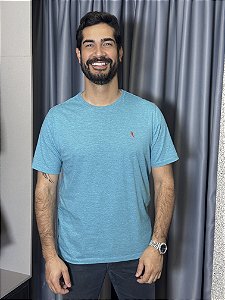 CAMISETA MESCLA BÁSICA AZUL TURQUESA