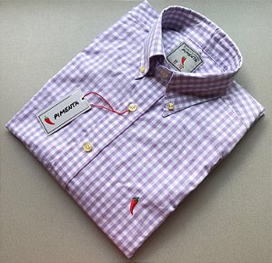 CAMISA MASC. XADREZ GRANDE LILÁS