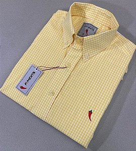 CAMISA MASC. XADREZ MÉDIO AMARELO